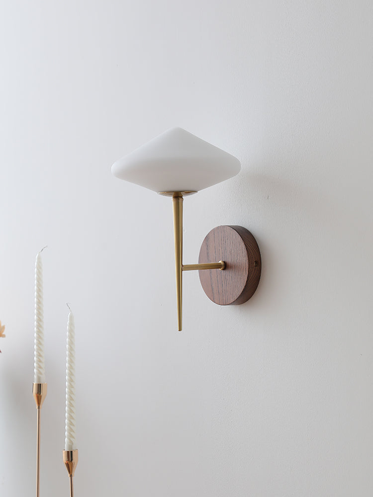 Walnut Gold Wall Sconce